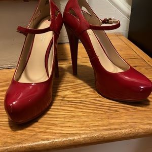 Red Patent Leather Platform Heels